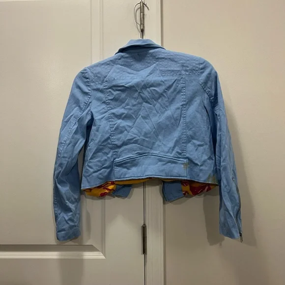 Color Me Courtney Blue Dennis Biker Jacket Size 6 US $250